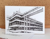 Irene Manton Building, Leeds University - Leeds Greeting Card - Yorkshire Art / Illustration
