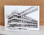 Irene Manton Building, Leeds University - Leeds Greeting Card - Yorkshire Art / Illustration