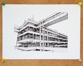 Irene Manton Building, Leeds University - Drawing - Leeds Illustration Art Poster