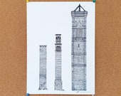 Tower Works - all three - Drawing - Leeds Poster