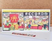 Jumbo Records - Leeds Greeting Card - Yorkshire Art / Illustration