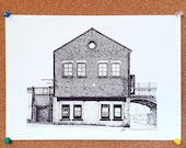 Stinkys Peep House - Drawing - Leeds Illustration Art Poster