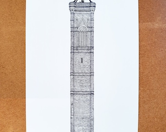 Tower works III - Drawing - Leeds Illustration Art Poster