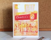 Chicken Shop - Leeds Greeting Card - Yorkshire Art / Illustration