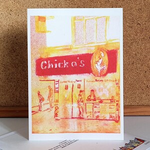 Chicken Shop - Leeds Greeting Card - Yorkshire Art / Illustration