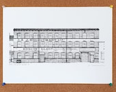 Roscoe Cloth and J&J Brightbart Ltd - Drawing - Leeds Illustration Art Poster