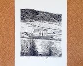 Burnsall, Yorkshire Dales, Drawing - Leeds Illustration Art Poster