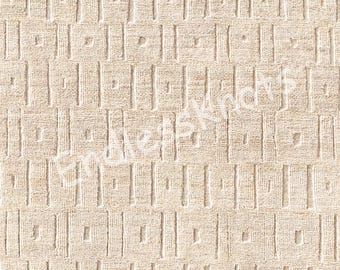 Handgeknüpfter Wollteppich in Weizenbeige – Teppich mit Reliefmuster, warmer, minimalistischer, geometrisch geformter Wohnzimmerteppich in großer Größe