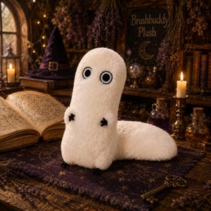 Witch Hat Atelier Inspired Brushbuddy Plush, Anime Style Brushbug Plush Doll, Poseable Ghost Brushbuddy Plushie, Gift For Manga Collectors.