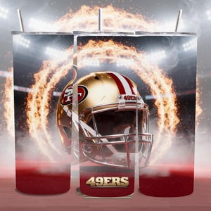San Francisco Football Tumbler Wrap PNG | 20oz Skinny Tumbler Sublimation Design | Sports Fan Cup Wrap | Instant Digital Download
