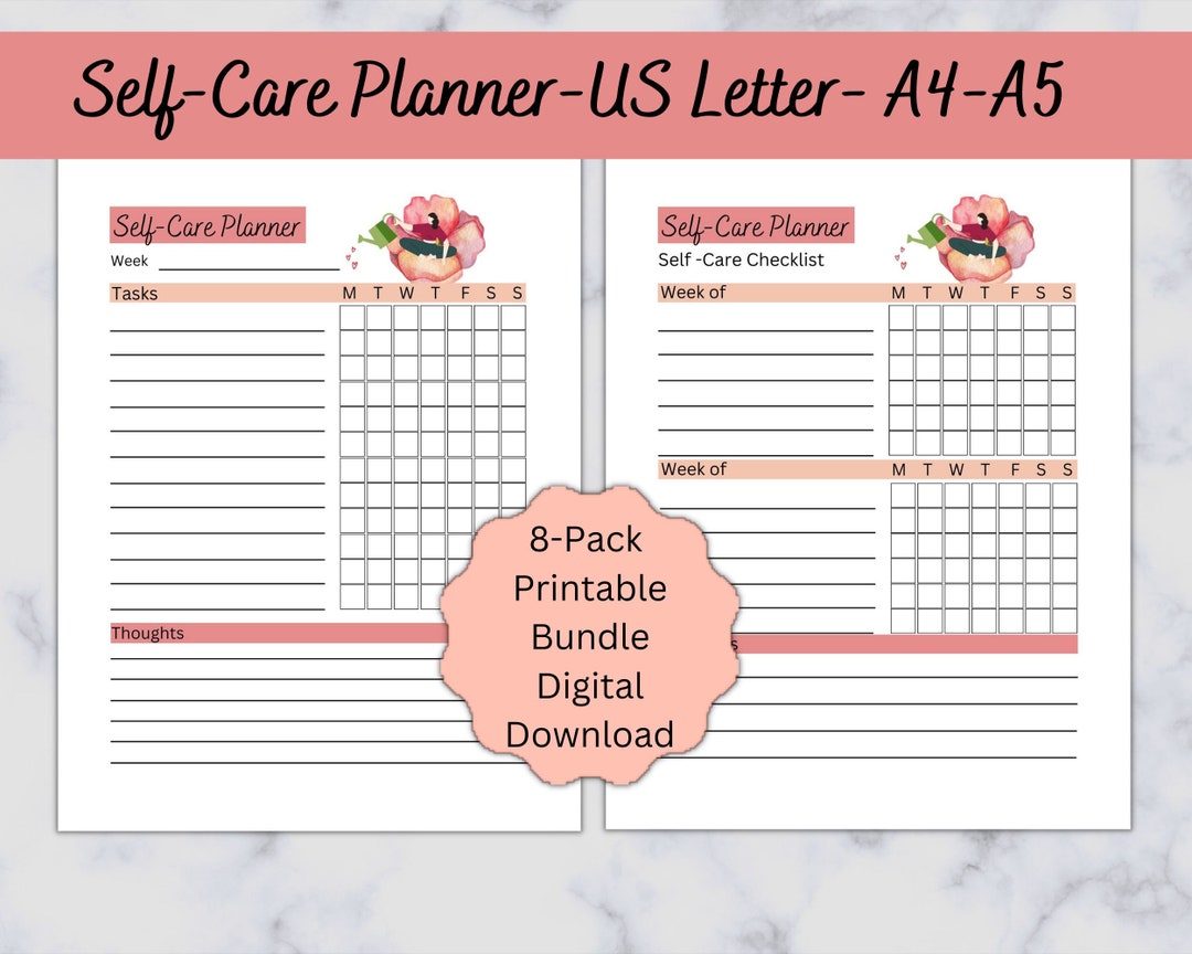 Self-care Planner Checklist for Mental Health and Wellness - Etsy