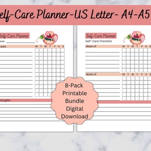 Self-Care Planner Checkliste für psychische Gesundheit und Wellness, Tägliches Wohlbefinden Achtsamkeit Geschenk, Selbstliebe Täglicher Undatierter druckbarer Planer