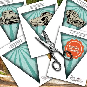 Classic Car or Truck Birthday, Printable Party Pack Kit, Vintage ...