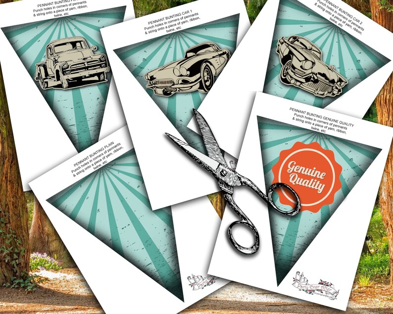 Classic Car or Truck Birthday Printable Party Pack Kit - Etsy