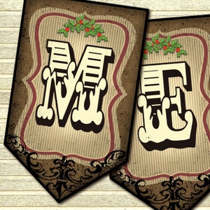 Merry Christmas Banner Printable Digital Instant Download