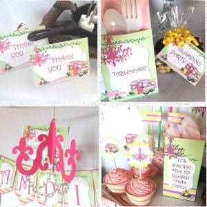 Glamping Camping Party Pack Kit Printable Instant Download