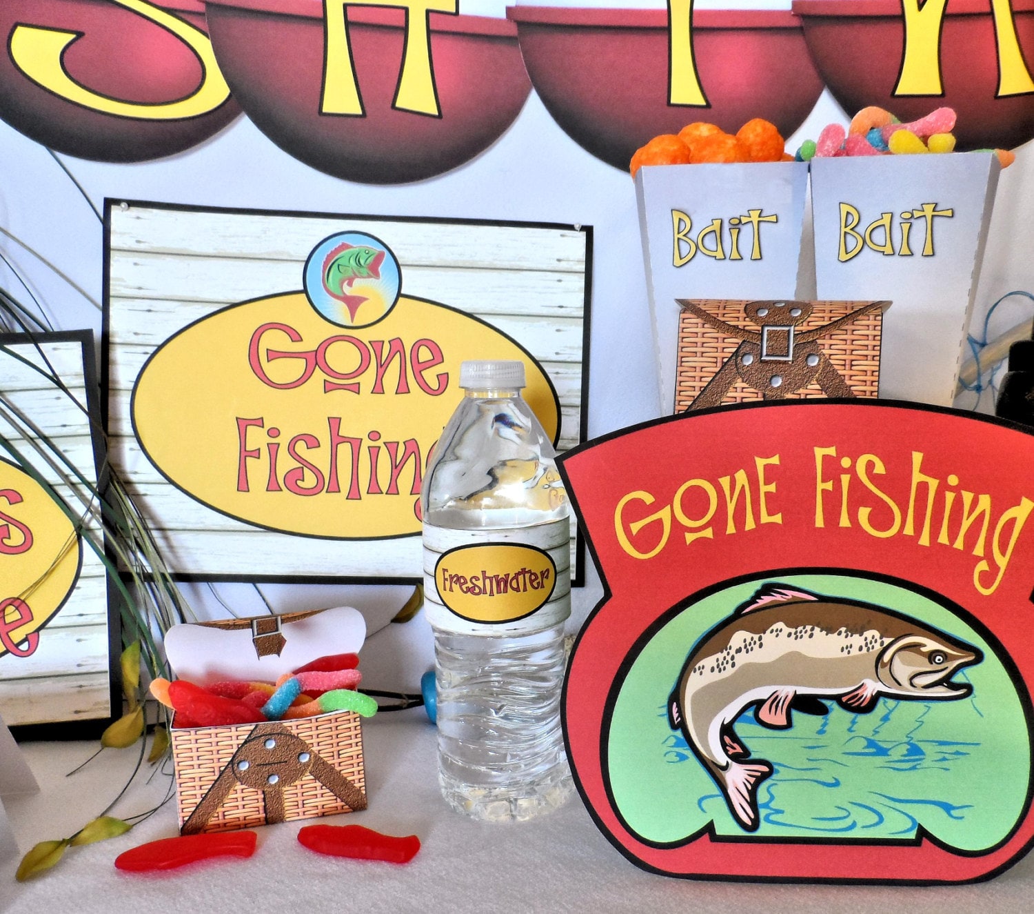Gone Fishing Printable Party Pack Kit Birthday Retirement | Etsy