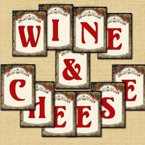 Wine & Cheese Party Banner Printable Instant Download