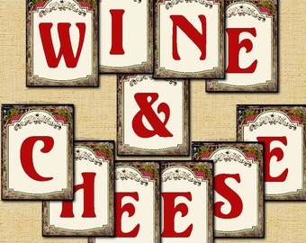 Wine & Cheese Party Banner Printable Instant Download