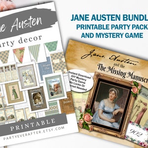 Jane Austen Party Bundle, Mystery/Escape Game, Jane Austen Bridal Shower, Bachelorette Party, Pride & Prejudice Jane Austen Tea Party