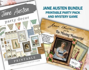Jane Austen Party Bundle, Mystery/Escape Game, Jane Austen Bridal Shower, Bachelorette Party, Pride & Prejudice Jane Austen Tea Party