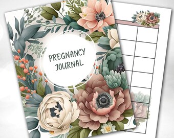 Pregnancy Journal, Pregnancy Planner, Pregnancy Diary, Pregnancy Tracker, Instant Download, 5 Sizes, Printable