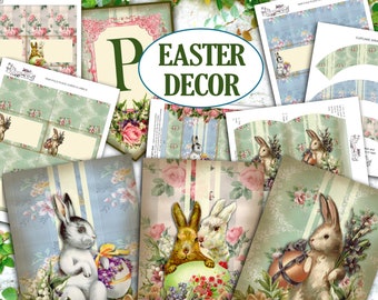 Happy Easter Table Decor, Easter Decor DIY, Shabby Chic Easter, Easter Banner, Easter Gift Tags, Easter Celebration, 5 Minute Crafts