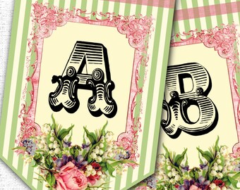 Floral Garden Alphabet Banner Printable (PDF)