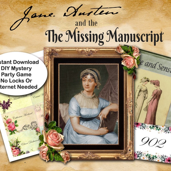 Jeu Jane Austen, Jeu mystère, Escape Game, Orgueils et préjugés, Cadeau Jane Austen