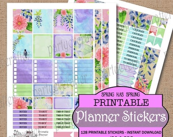 Printable Planner Stickers Instant Download Spring Flowers