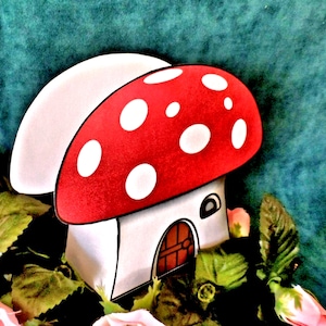 Enchanted Forest, Woodland Toadstool Favor Box, Birthday Favor, Printable Instant Download, Fairy Party