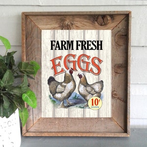Farm Fresh Eggs Chicken DIY Instant Digital Download Printable Wall Art Sign