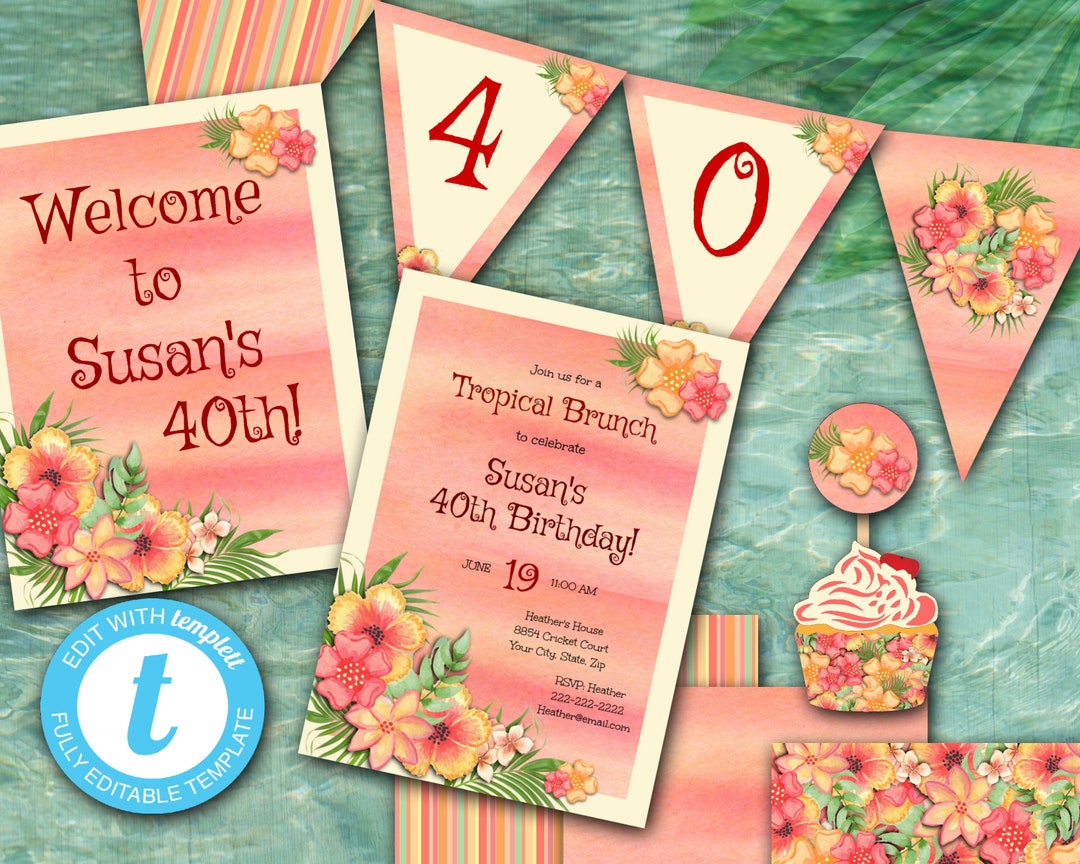 Cartello di benvenuto per baby shower Aloha: Luau floreale