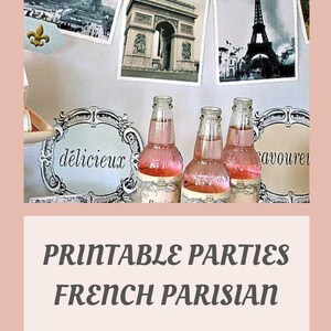 Parisian Printable Party Pack Kit, Instant Download Files, Editable, French Party Decor image 10