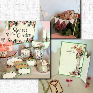 Secret Garden Printable Party Pack Kit Instant Download Alphabet ...