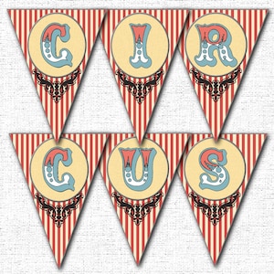 Vintage Circus Banner Printable Instant Download Files
