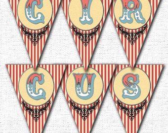 Vintage Circus Banner Printable Instant Download Files