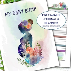 Pregnancy Journal, Pregnancy Planner, Pregnancy Diary, Pregnancy Tracker, Instant Download, 5 Sizes, Printable
