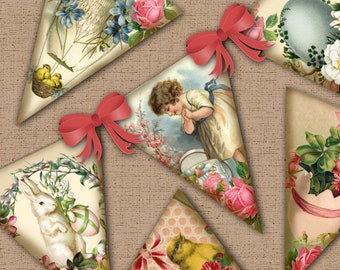Easter Garland, Easter Banner, Easter Bunting, Easter Decor, Instand Download, Printable Files