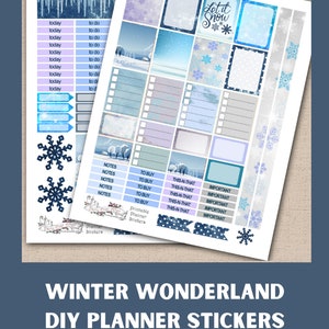 Printable Planner Stickers Instant Download Winter Wonderland Snow image 4