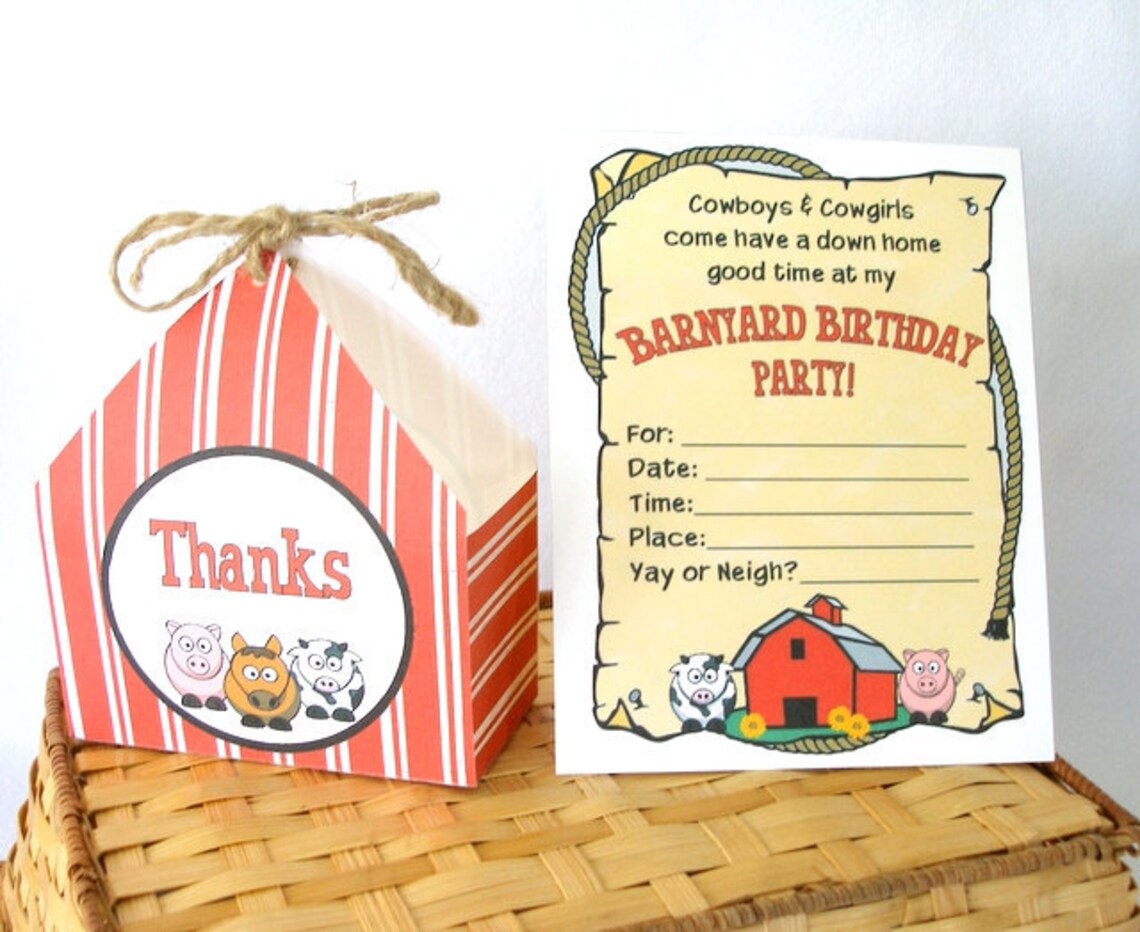 Farm Barnyard Birthday Printable Party Pack Kit Instant Download - Etsy