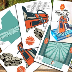 Classic Car or Truck Birthday, Printable Party Pack Kit, Vintage ...