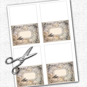 French Parisian Place Cards, Labels, instant Download, Printable