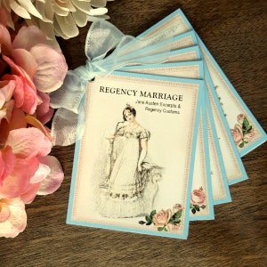 Jane Austen Party Favor Booklet, Mini Banner, Bridal Shower Gift