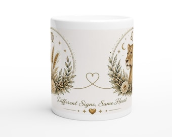 Virgo Leo Zodiac Mug, Mother Daughter Son Gift, Astrology Family Keepsake