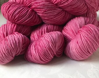 Raspberry Pink DK Yarn Hand Dyed Superwash Merino