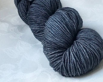 Dark Grey DK Yarn Hand Dyed Superwash Merino