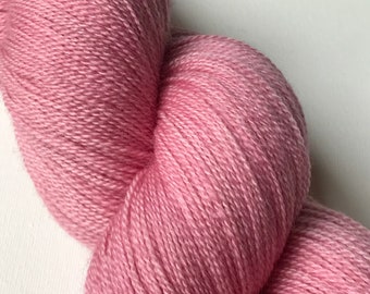 Pink Semisolid Lace Merino Yarn Handdyed