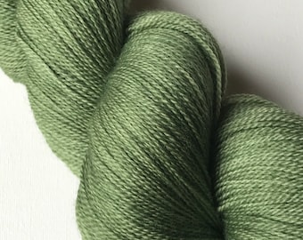 Olive Green Semisolid Lace Merino Yarn Handdyed