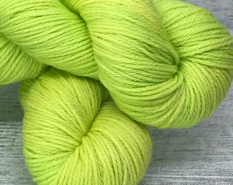 Lime Handdyed DK Superwash Merino Semisolid Yarn